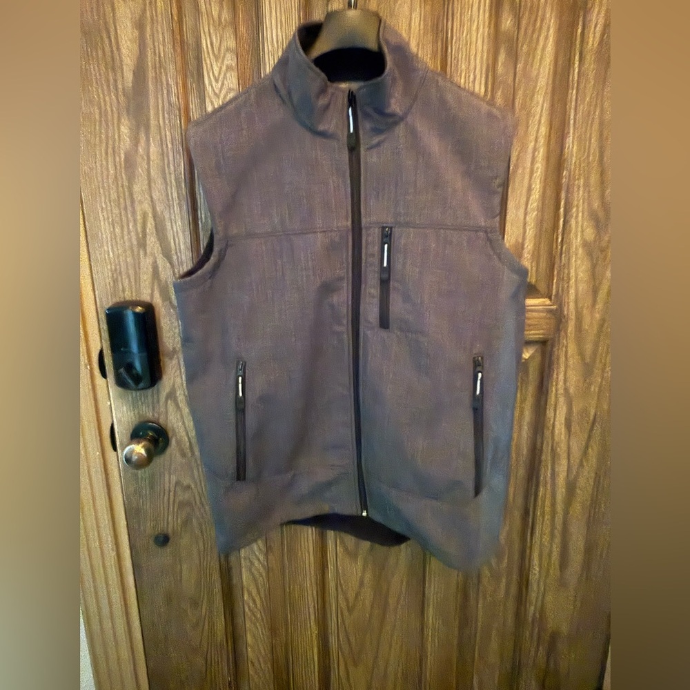 Roper Soft Shell Vest Men’s Large Gray Full Zip Lightweight Outdoor Layering